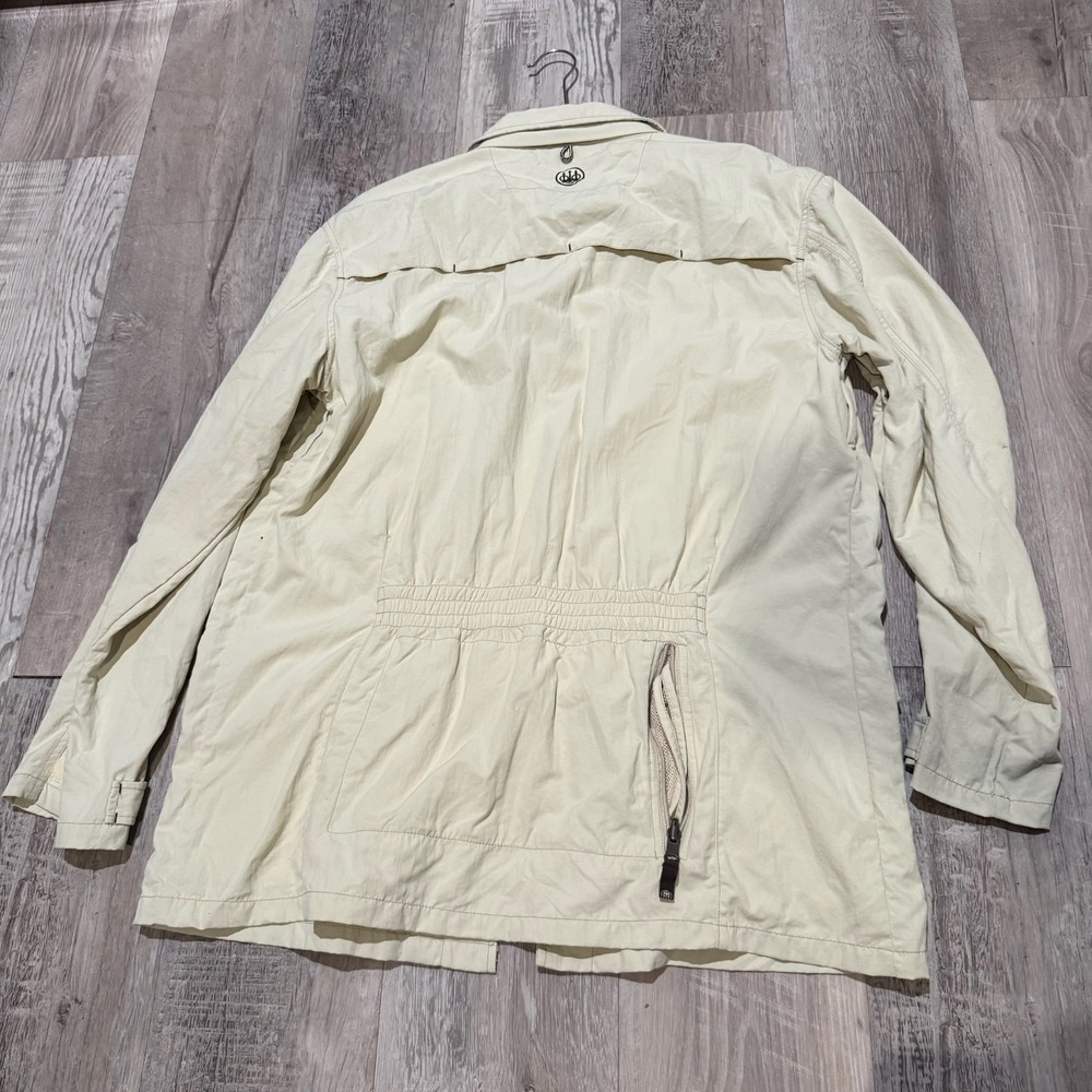 Vtg BERETTA Safari Hunting Field Jacket Mens L Khaki Tan Coat - Picture 3 of 10